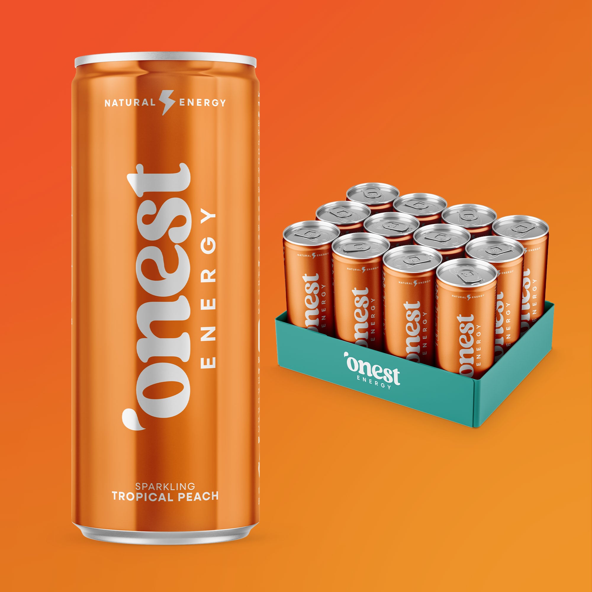 Onest Energy Sparkling Tropical Peach Energy Drink
