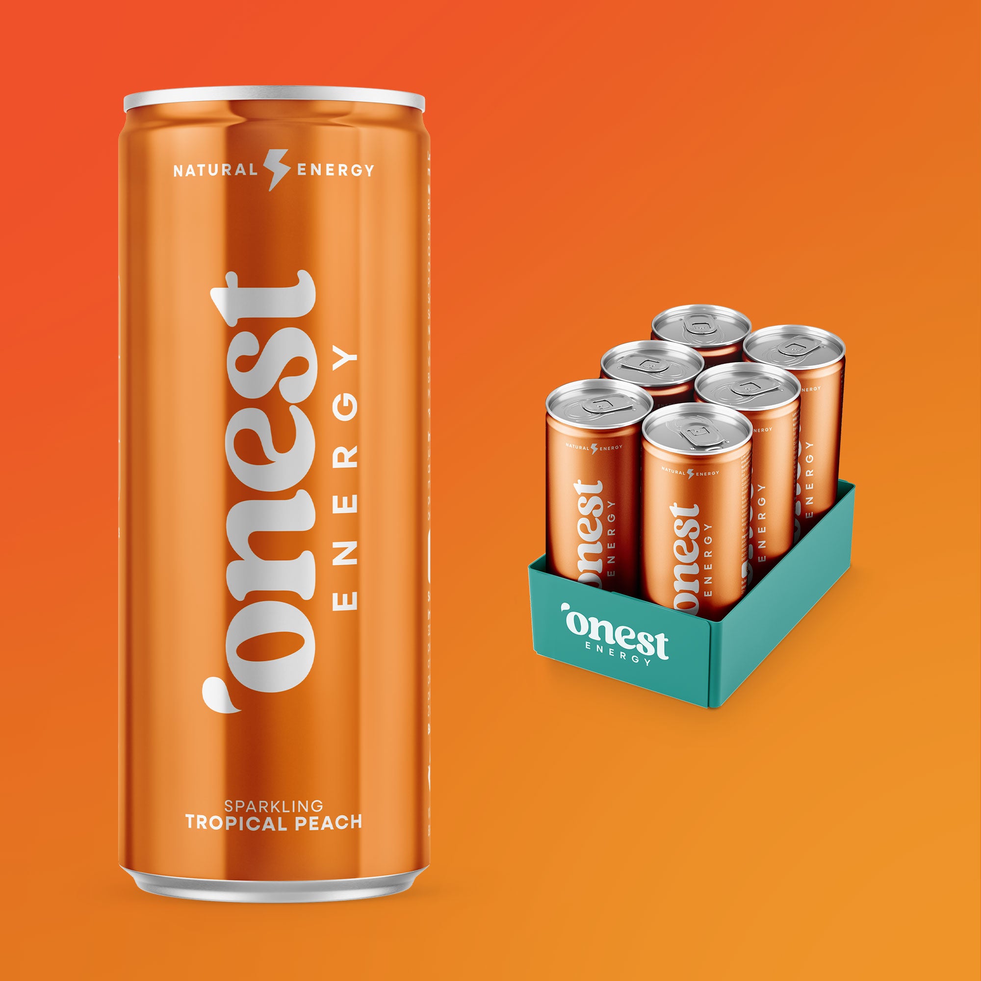Onest Energy Sparkling Tropical Peach Energy Drink