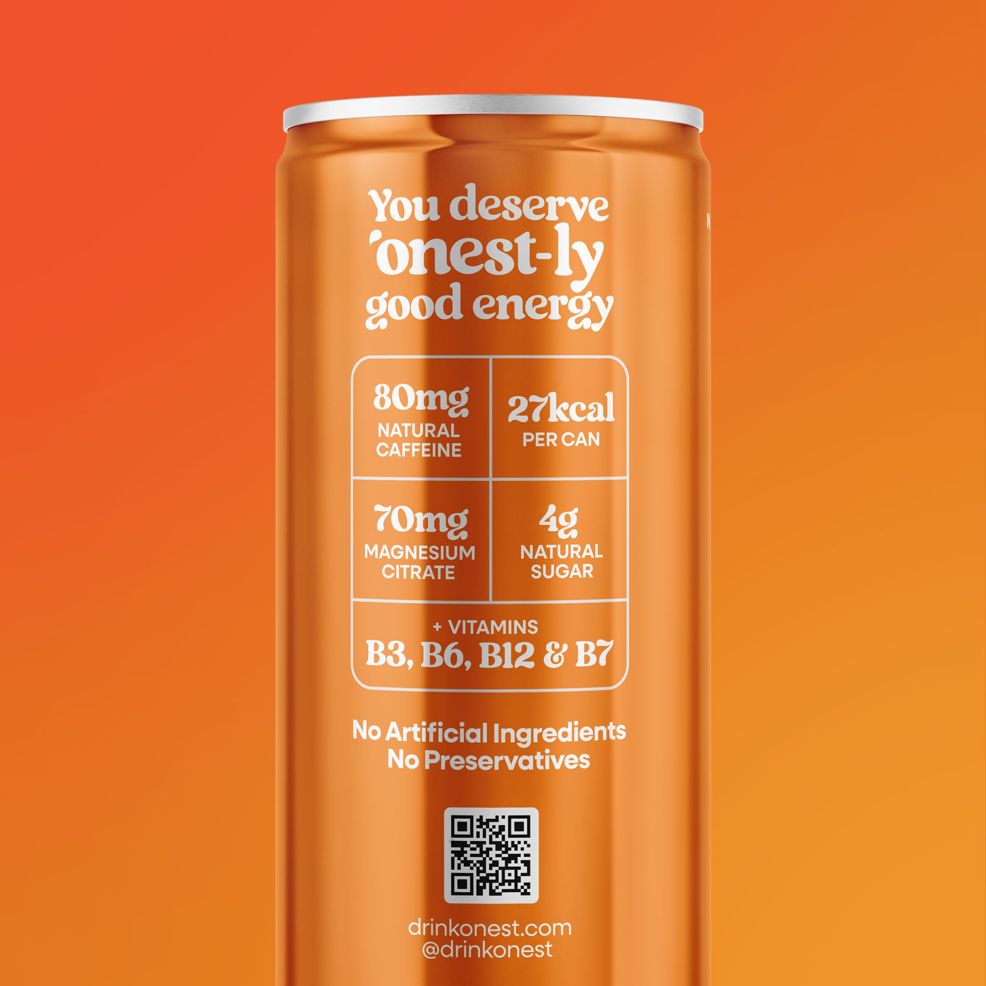 Onest Energy Sparkling Tropical Peach Energy Drink