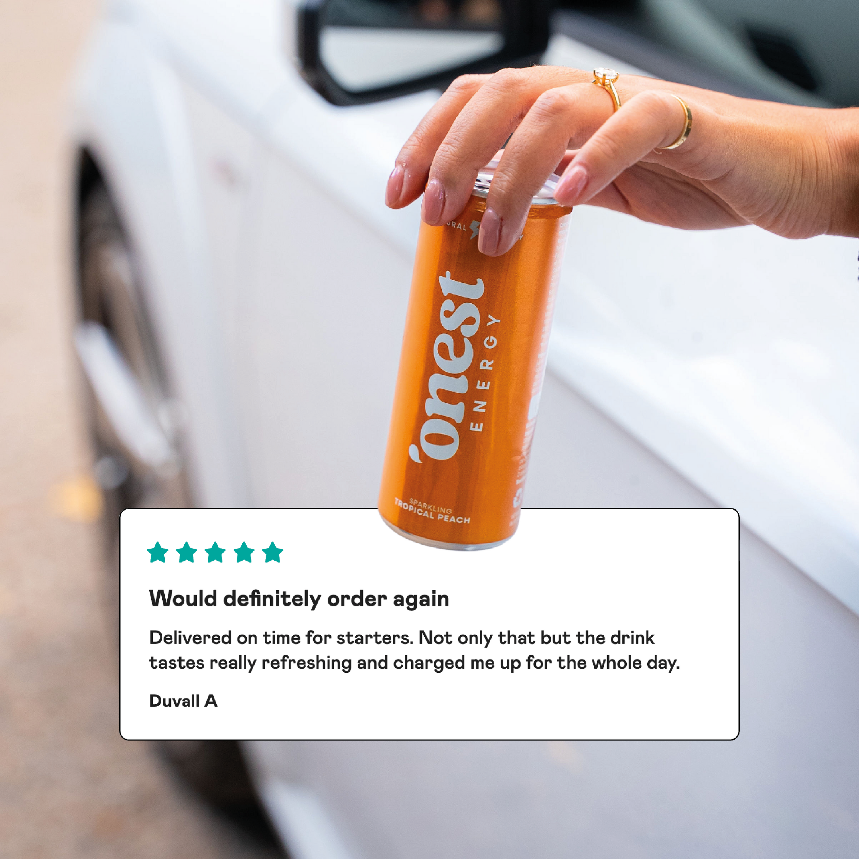 Onest Energy Sparkling Tropical Peach Energy Drink